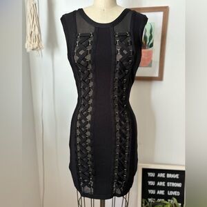 Bebe bando contour crisscross dress